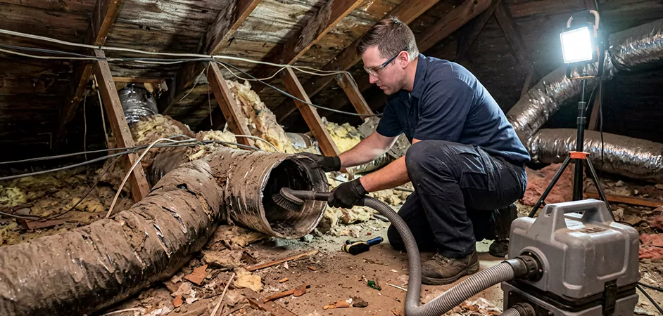 Storm-Damaged Attic Duct Cleaning in Passaic