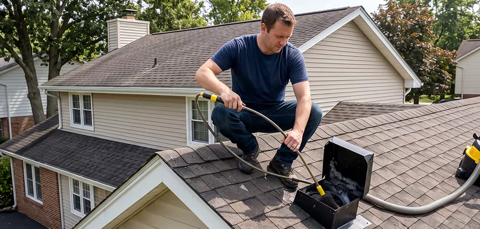 Multi-Story Roof Dryer Vent Cleaning in Passaic